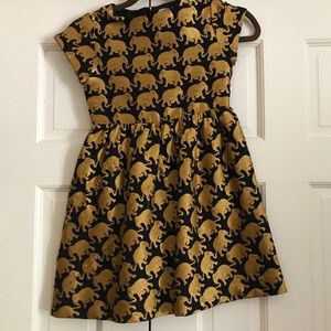 Black and Gold Printed Dress